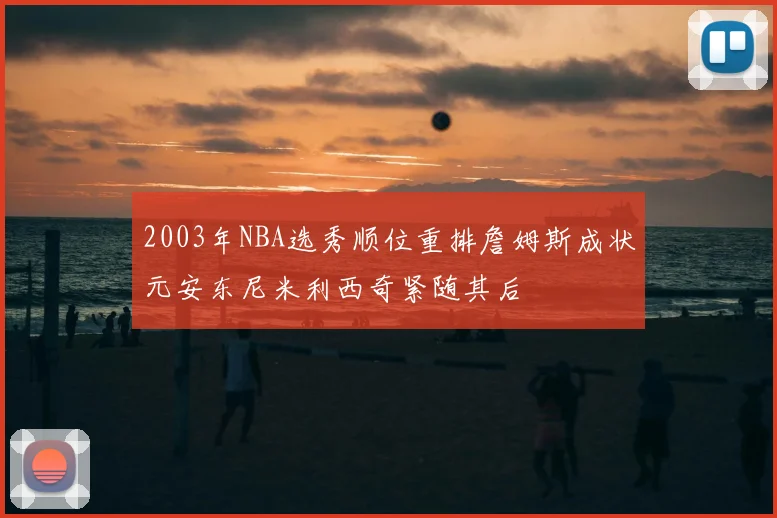 2003年NBA选秀顺位重排詹姆斯成状元安东尼米利西奇紧随其后